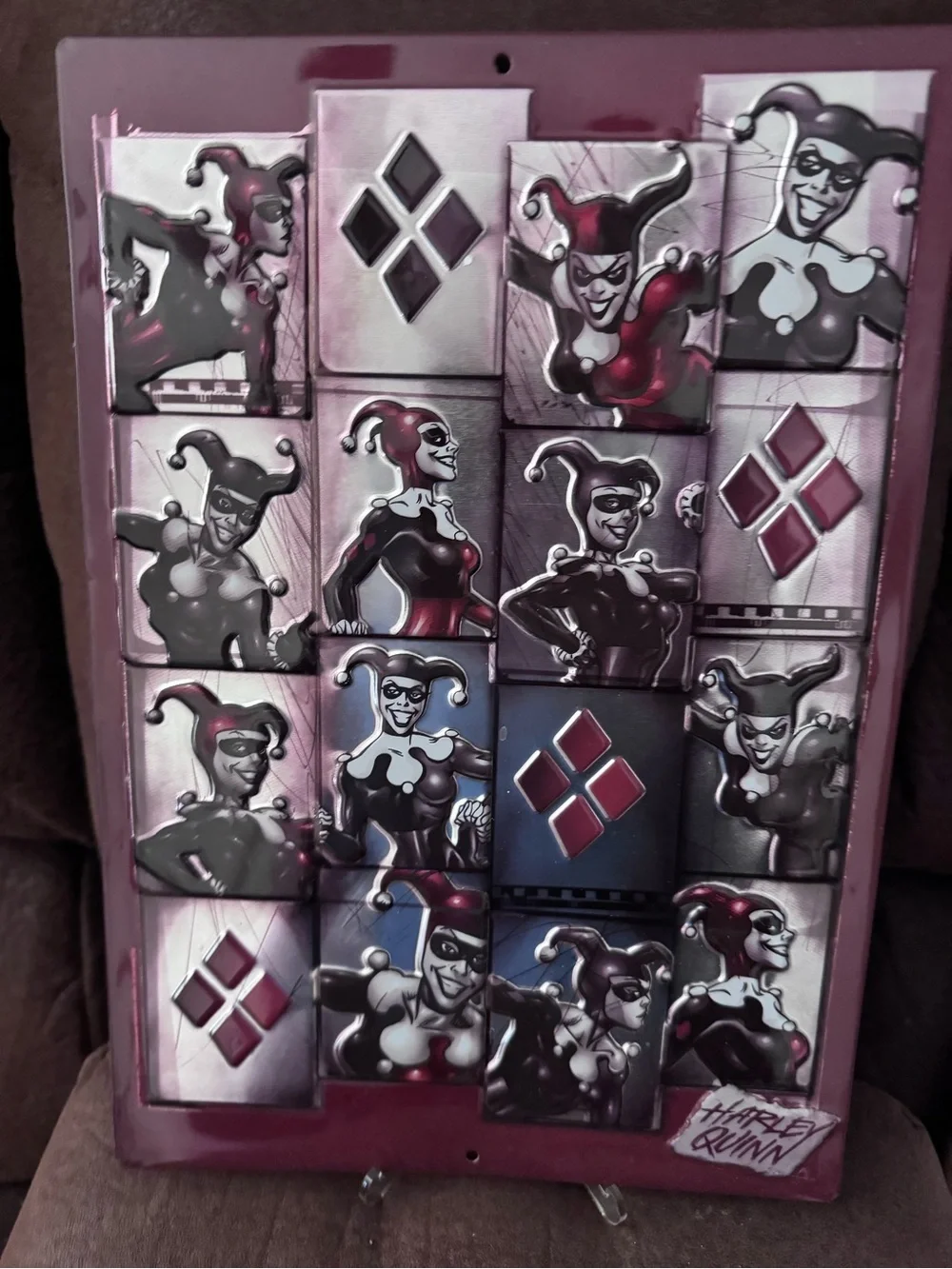12X9 HARLEY QUINN JOKER METAL TIN SIGN WALL ART EMBOSSED DESIGN DC OPEN ROAD